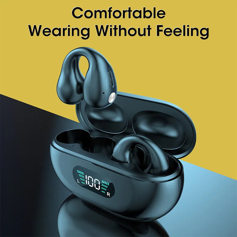 Bone conduction Bluetooth headset clip in ear clip design with bilateral stereo sound