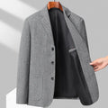 Men's loose fit woolen coat in solid colour for spring and autumn seasons