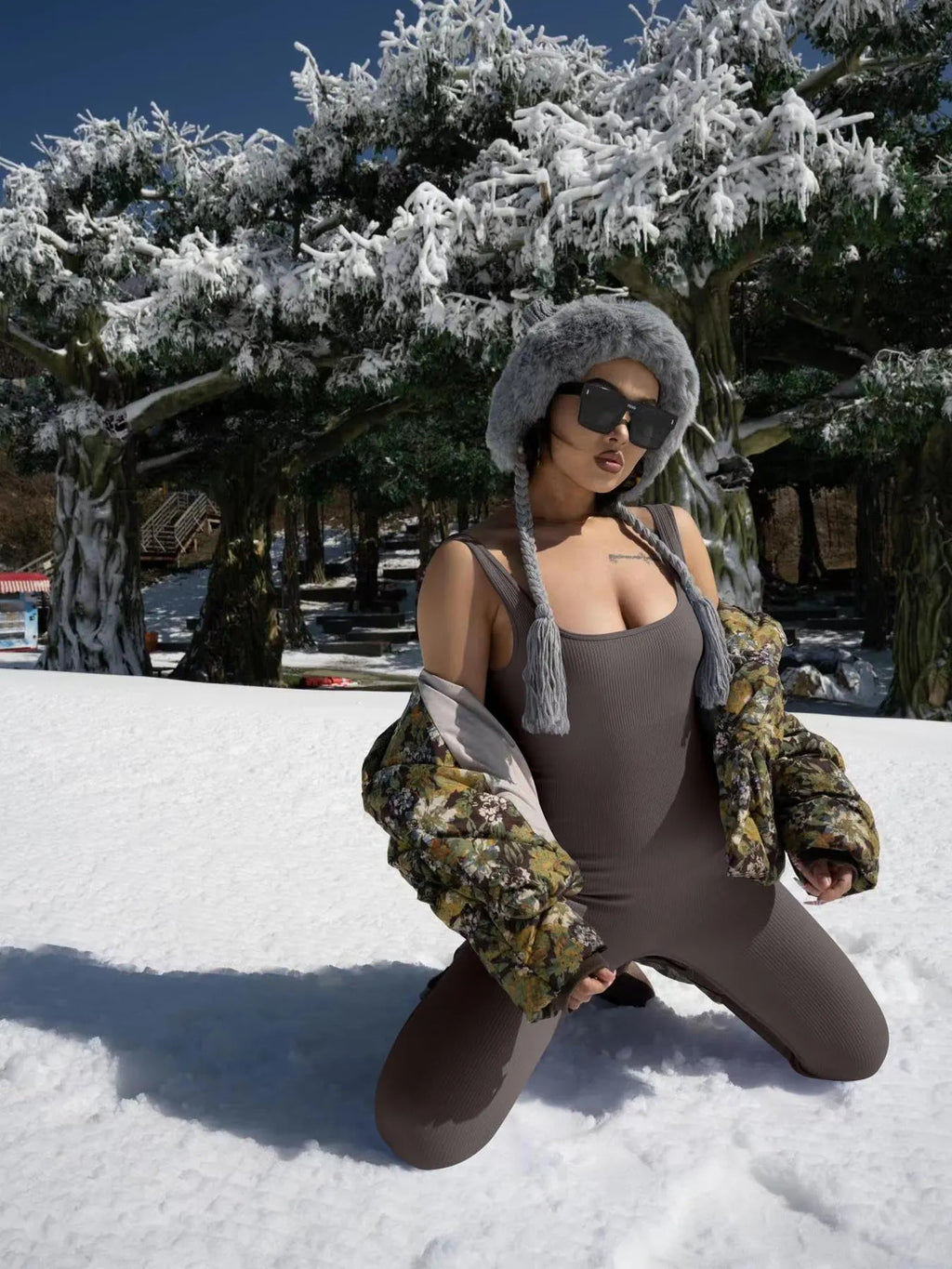 Women's long sleeve spandex suspender tank top tights bodysuit in various colours with button details and 71-73cm length