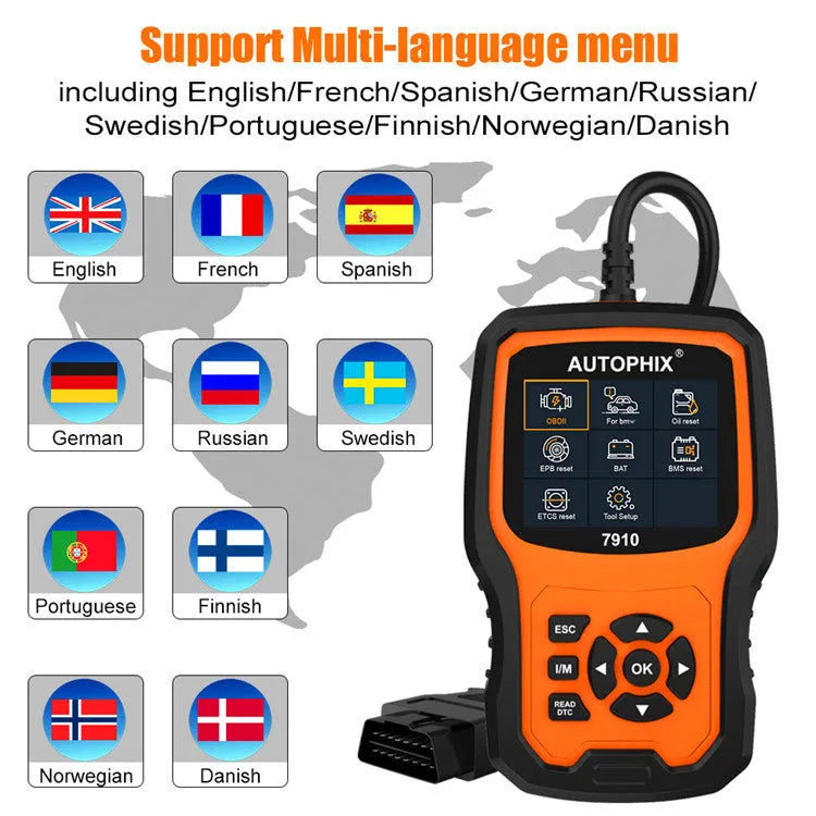 Autophix 7910 BMW diagnostic scanner tool for vehicle fault code reading and system resets