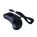 Black Sega USB game controller for PC with 1.8m cable and neutral design
