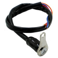 Black stainless steel motorcycle double flash switch with LED light ring for 7mm mounting