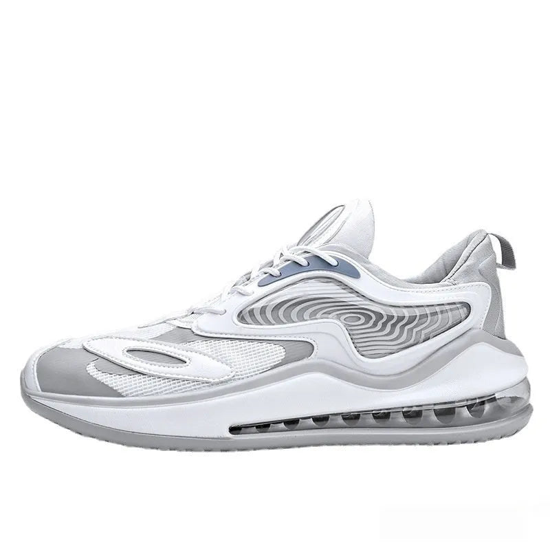 Men's casual summer air cushion shoes in space black colour with height increasing design