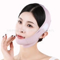 Graphene fabric face shaping mask in purple and green colours for facial contouring