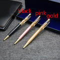 Gold foil metal ballpoint pen with 1mm tip and 13.8cm length