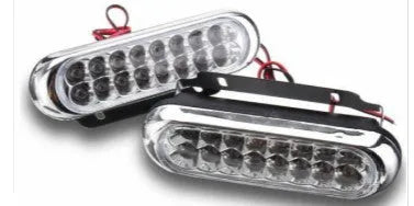 Car anti fog LED day trip auxiliary light set, white, 12V 6W, 16LED per light, with iron brackets and screws