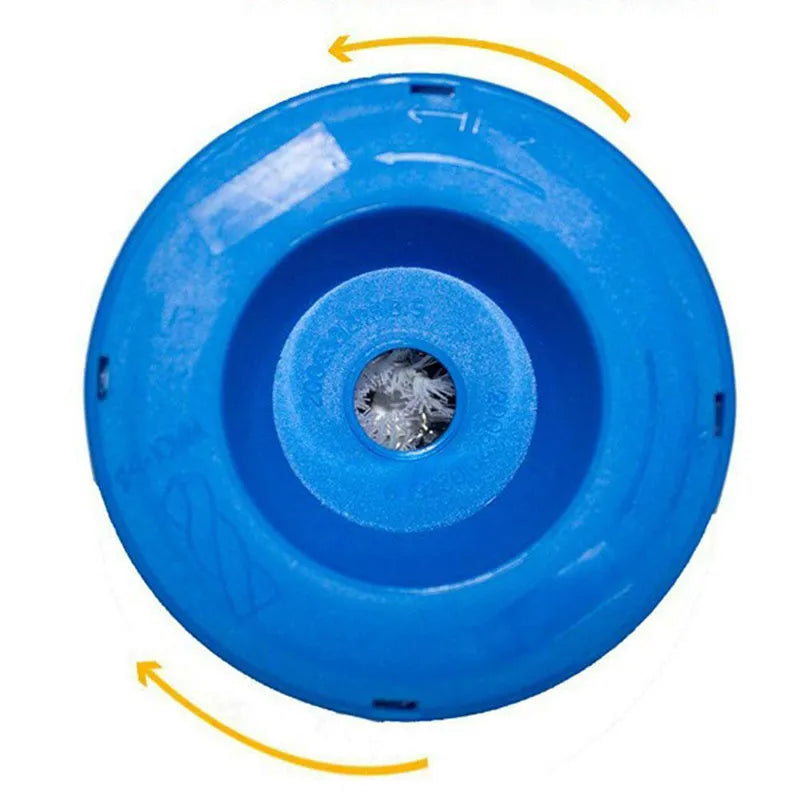Blue plastic bowl-shaped dust cover for electric hammer drills with sponge ring.