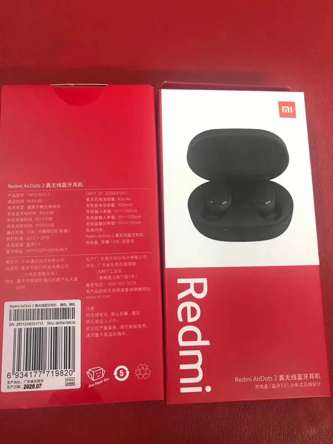 Redmi AirDots black true wireless Bluetooth earbuds with charging case