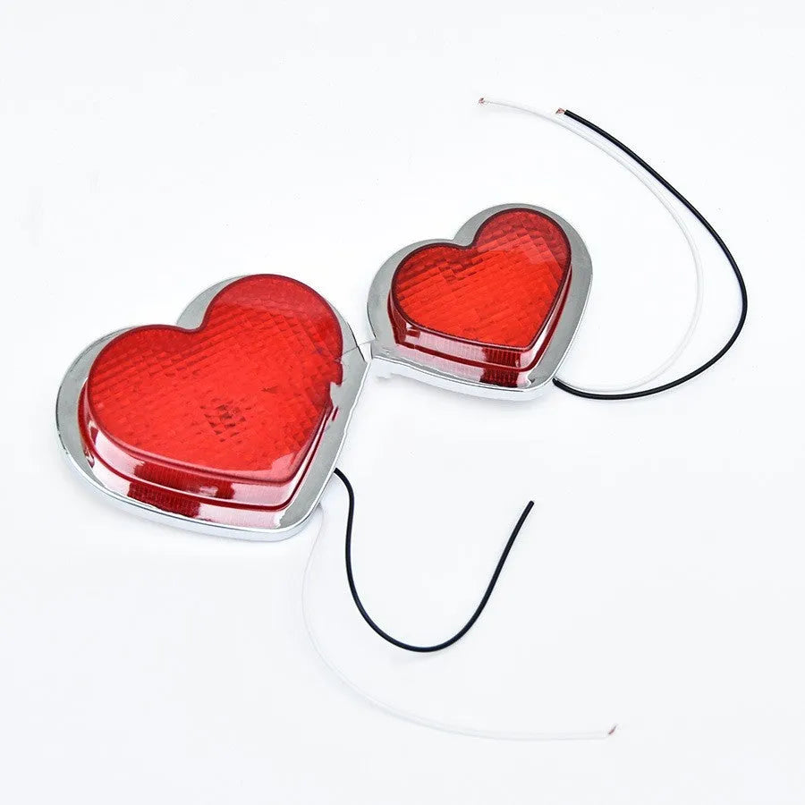 Heart-shaped 12V LED car sidelight in multiple colours for fender modification