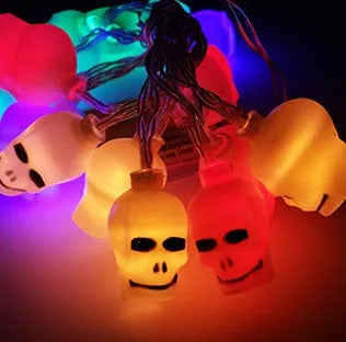 Halloween LED string lights with pumpkin, bat, and ghost decorations on a 1.2m wire