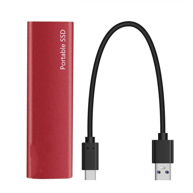 Ultra-thin metal shell mobile SSD portable hard drive showing four colour interface options