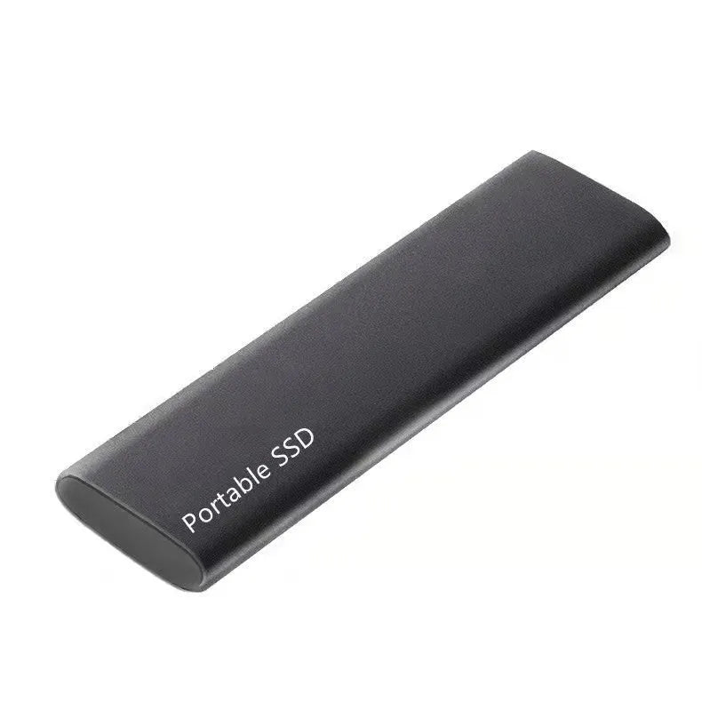 Ultra-thin metal shell mobile SSD portable hard drive showing four colour interface options