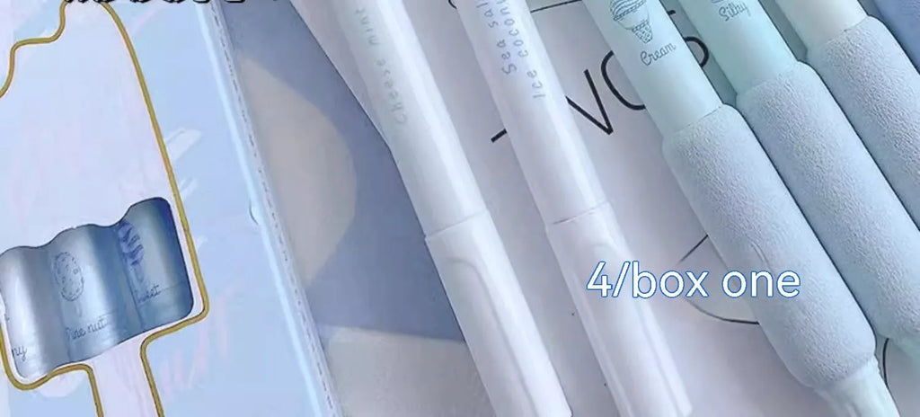 Four double-headed fluorescent pens with 0.5mm writing tips for student calligraphy practice