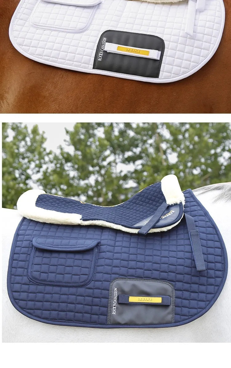 Riding shock absorption balance wool pad for waist protection in equestrian and cycling