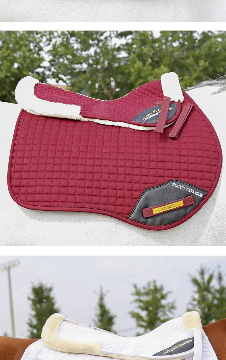 Riding shock absorption balance wool pad for waist protection in equestrian and cycling
