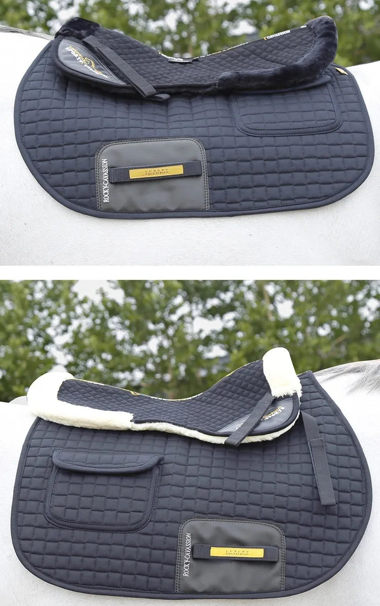 Riding shock absorption balance wool pad for waist protection in equestrian and cycling