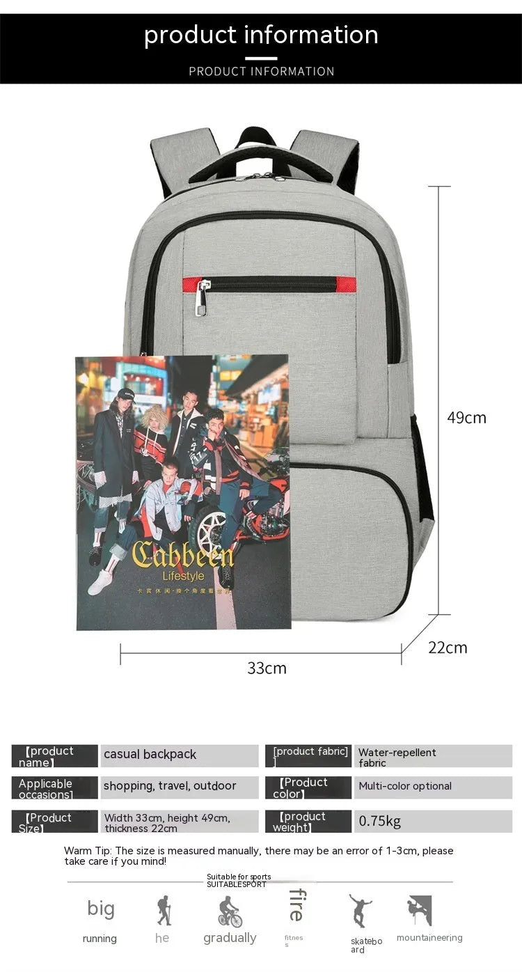 Large insulated Oxford cloth picnic backpack with curved straps, shown in light grey colour.