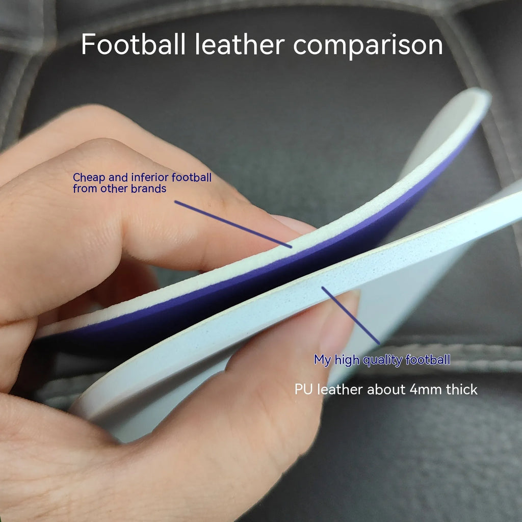 Fluorescent green size 5 training football with seamless thermal adhesive construction