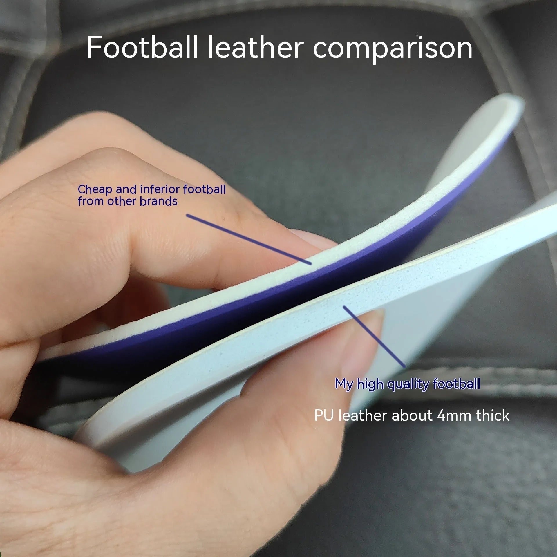 Fluorescent green size 5 training football with seamless thermal adhesive construction