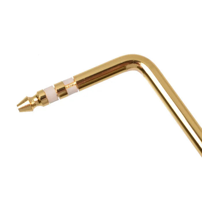 Direct plug-in guitar tremolo bar in metal construction available in black, blue, gold and silver finishes