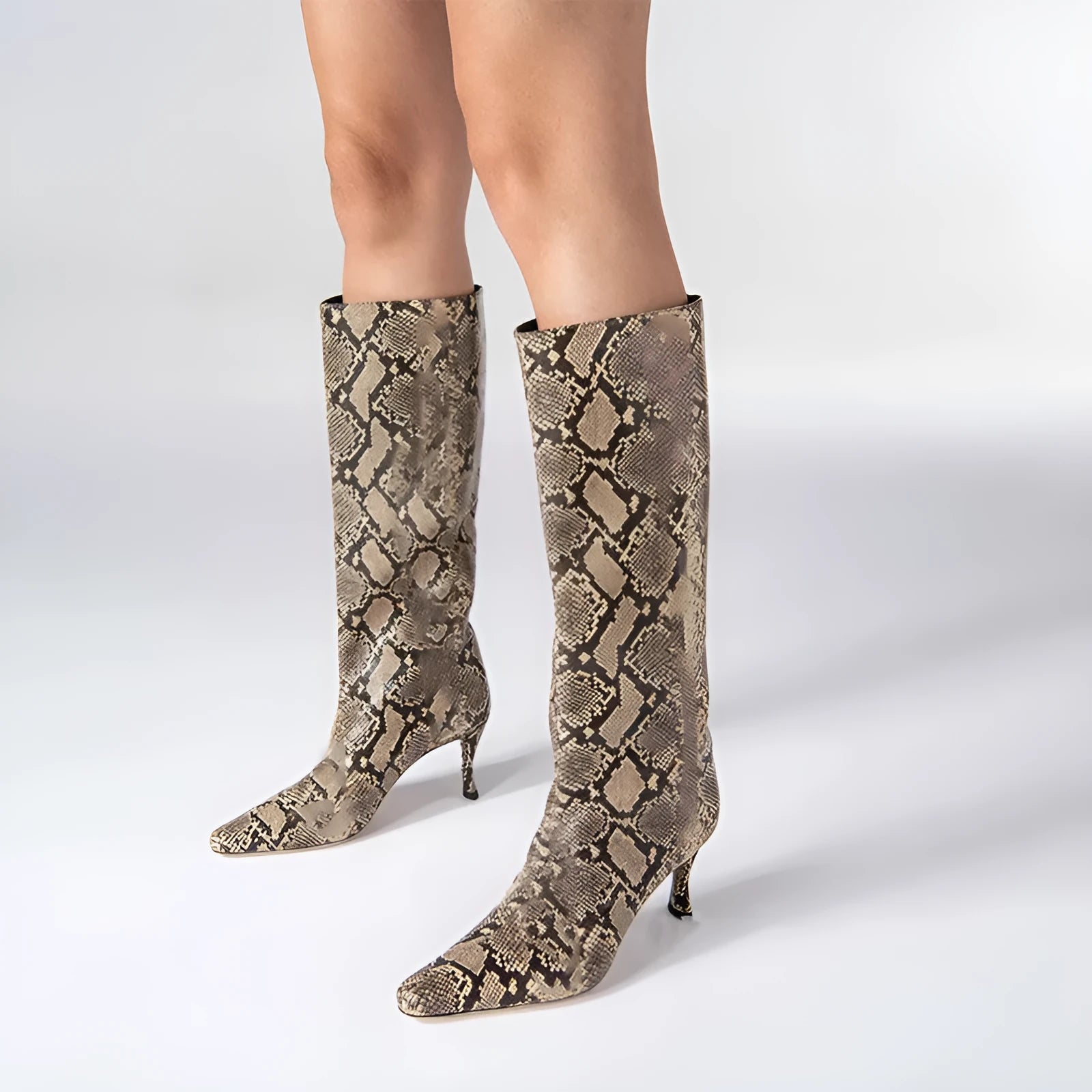 Women's square toe cowboy boot in microfiber, shown in one of eight available colours.