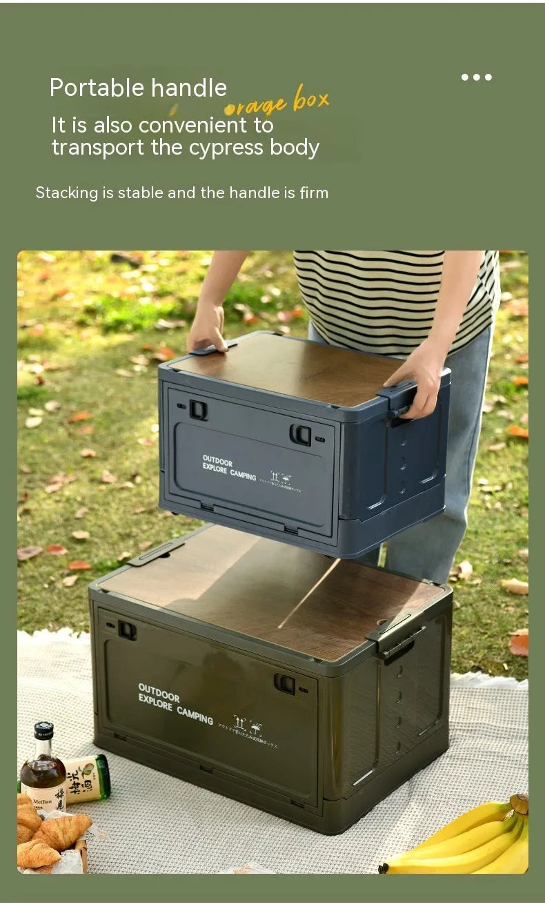 Large white plastic storage box with 45L capacity for household and camping organisation
