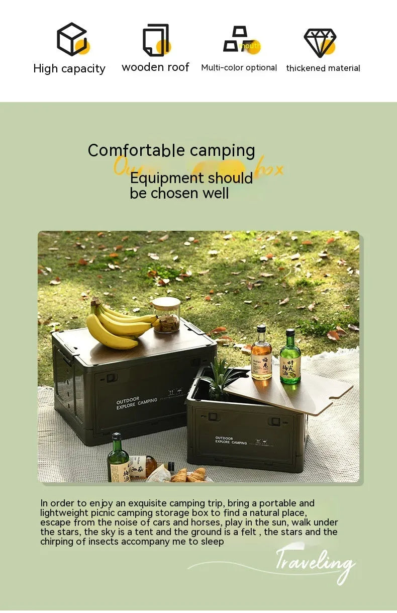 Large white plastic storage box with 45L capacity for household and camping organisation