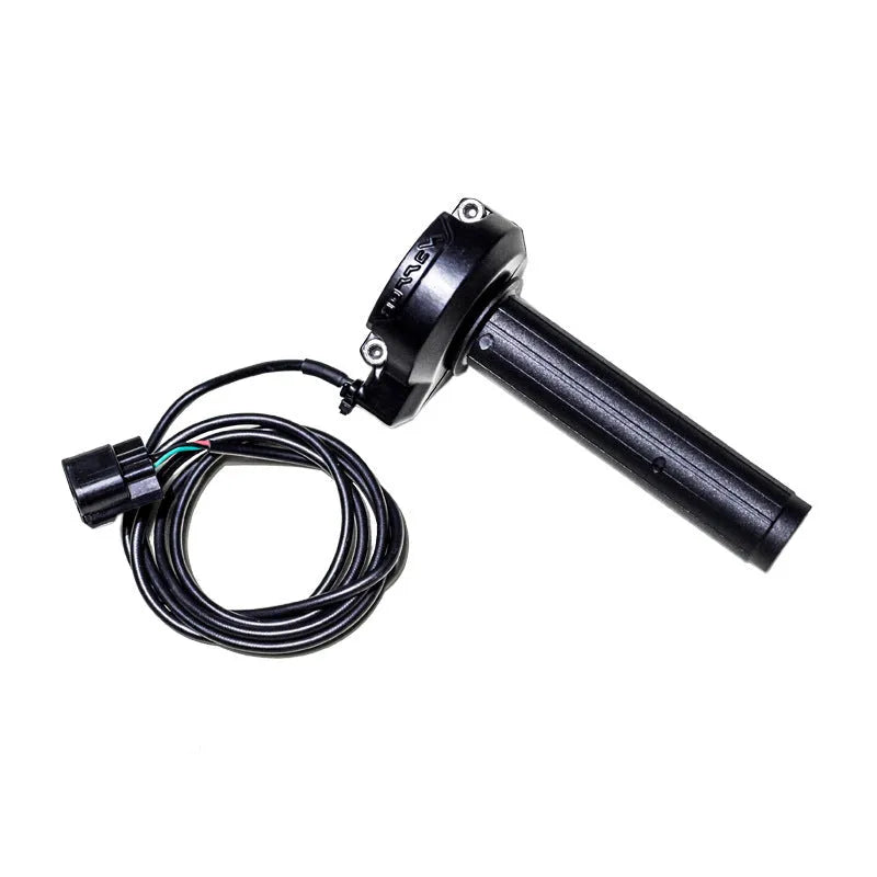 Black electronic throttle handle for Light Bee S motorbike with stainless steel construction
