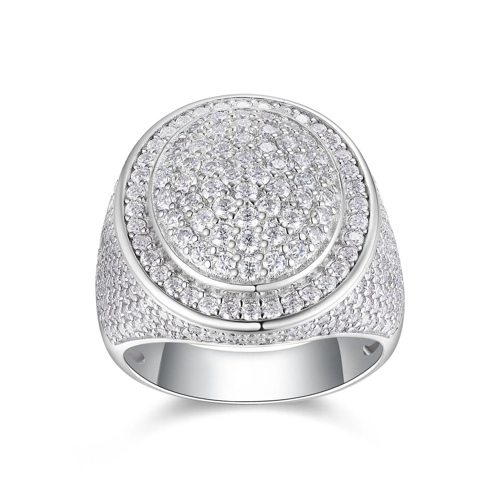 The King Of Hip-hop men's ring set with moissanite stone S925 silver platinum plating gift box