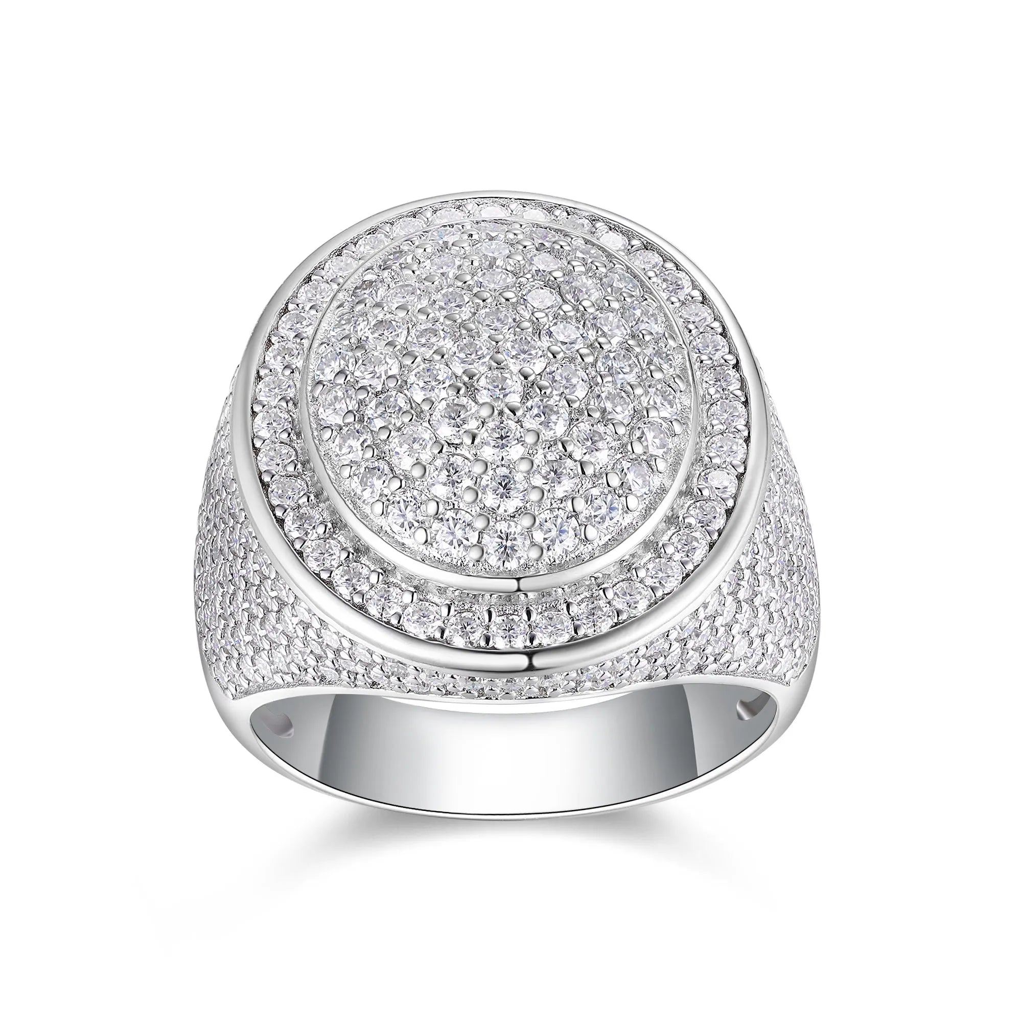 The King Of Hip-hop men's ring set with moissanite stone S925 silver platinum plating gift box