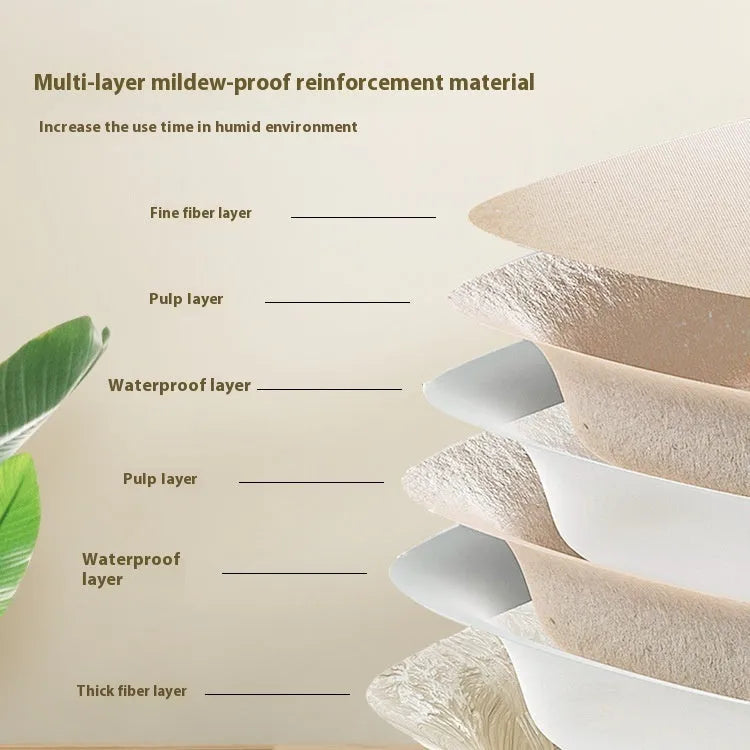 Brown disposable cat litter box showing its waterproof, degradable material and one of three available sizes.