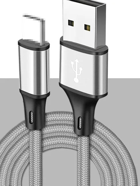 2m mobile phone data cable with USB connector available in black blue gold red and silver for Apple Android Type C