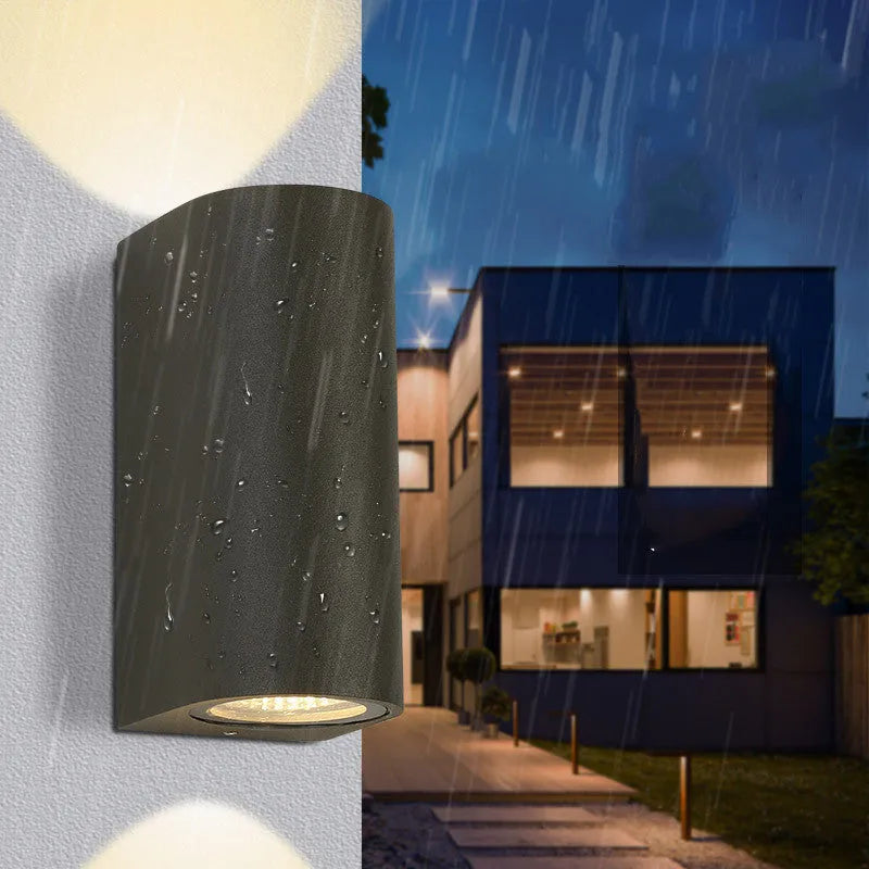 Villa outdoor balcony aisle LED waterproof wall lamp in square style with warm white light
