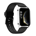 Black or silver smart watch with heart rate monitor, Bluetooth call function, and 1.69-inch touch screen