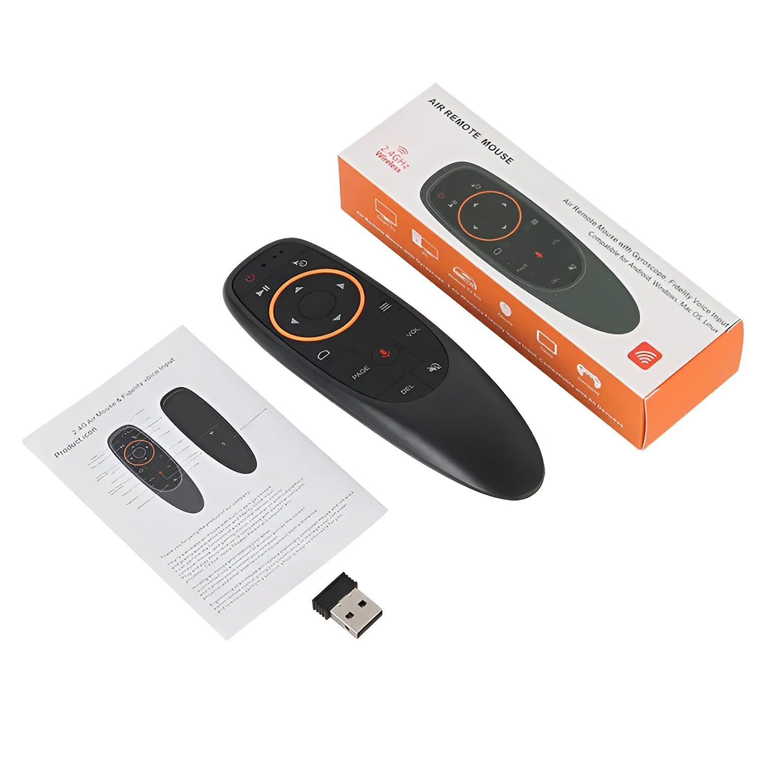 G10 series intelligent voice remote control with plastic shell and silicone buttons for Android players