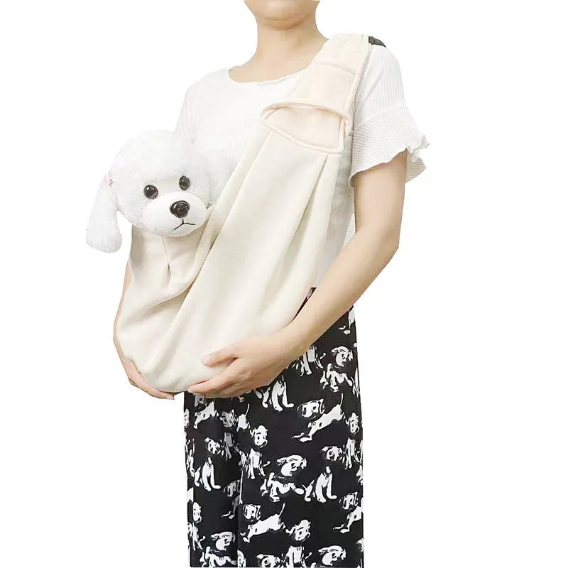Soft polyester pet carrier bag with adjustable shoulder strap for small animals
