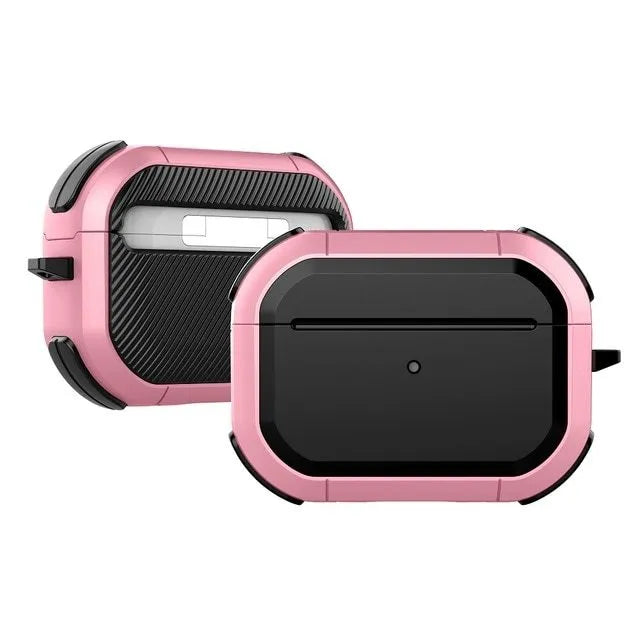 AirPods 1 2 Pro protective shell case in multiple colours including black, pink, and army green.