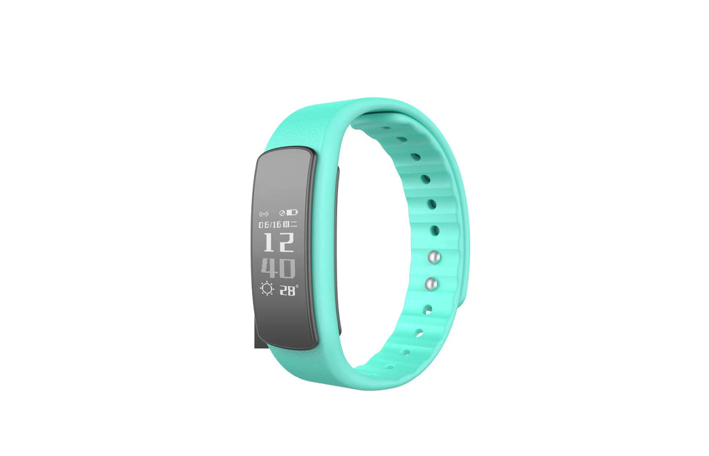 I6 smart sports bracelet with 0.96-inch colour screen and TPU wristband in black or green colours