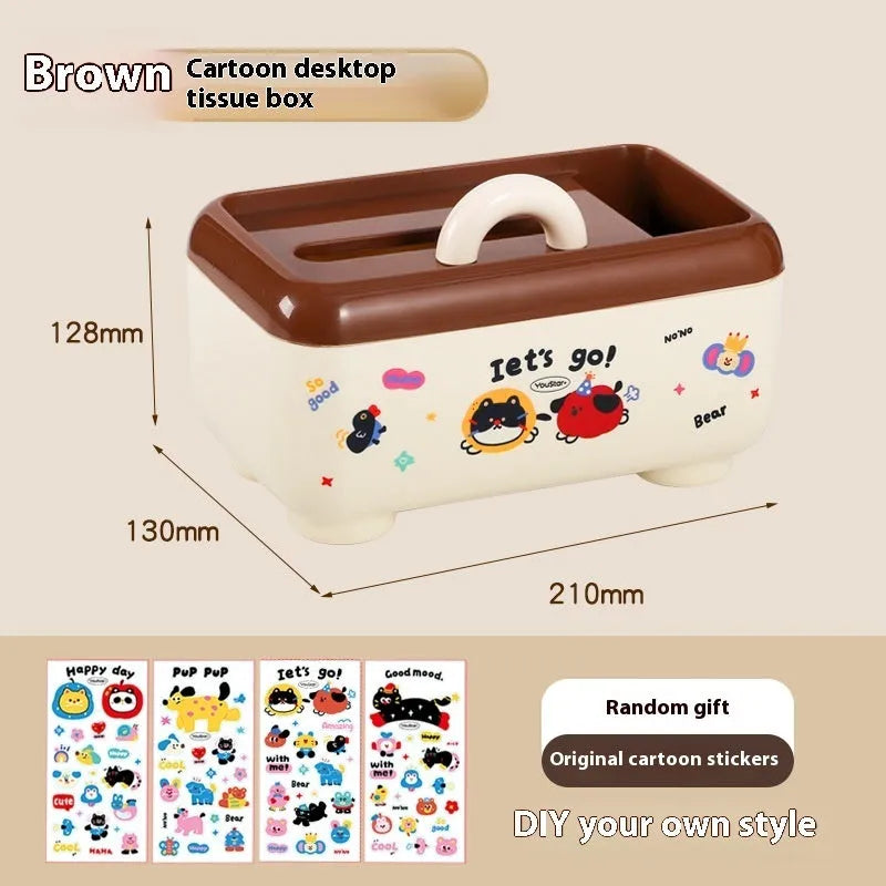 Cartoon style plastic desktop storage organiser with 2L capacity and grid compartments
