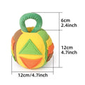 Green or pink dog plush ball toy with treat pockets and squeaker for small to medium dogs