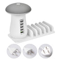 Besegad mushroom-shaped USB charging station with LED light and five ports