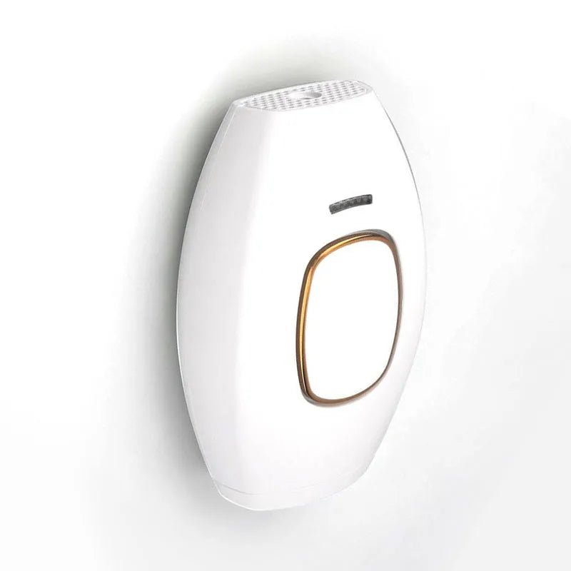 Home laser hair removal instrument with pulsed light technology, xenon quartz light tube, 470nm-1100nm wavelength, 33*10mm2 focus size, 1.5-3.9J/cm2 energy, over 300,000 flashes, ABS body, in Black, Rose Gold, White, for UK or other plug models.