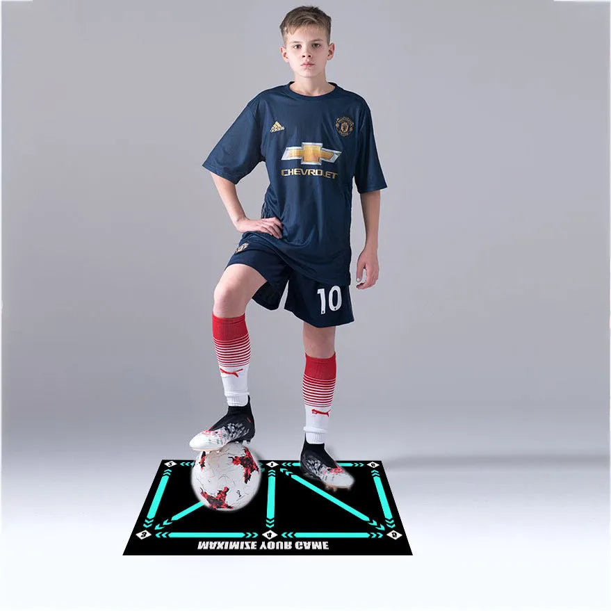 Black football training mat 60x90cm non-slip surface for practice
