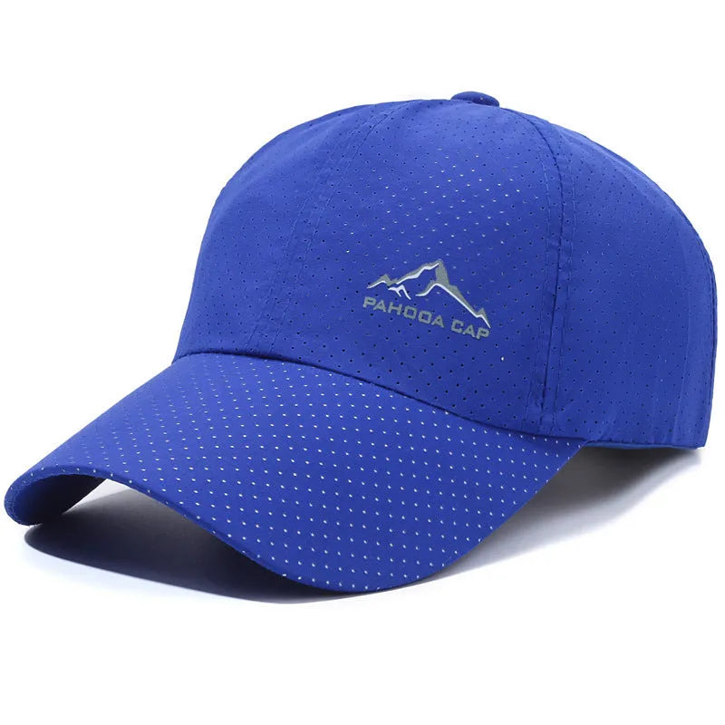 Korean-style adjustable baseball cap in dome crown design with hollow printing, available in multiple colours