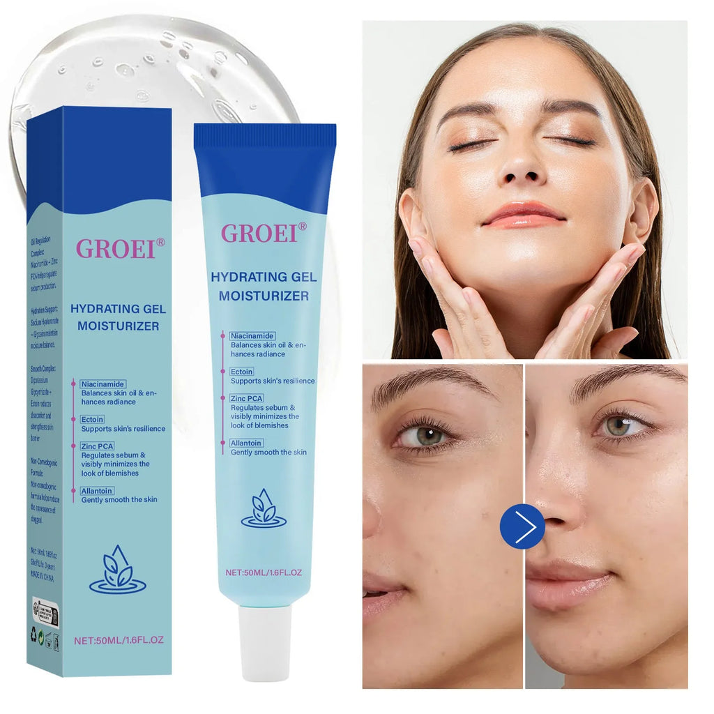 50ml hyaluronic acid moisturising facial gel in single unit packaging