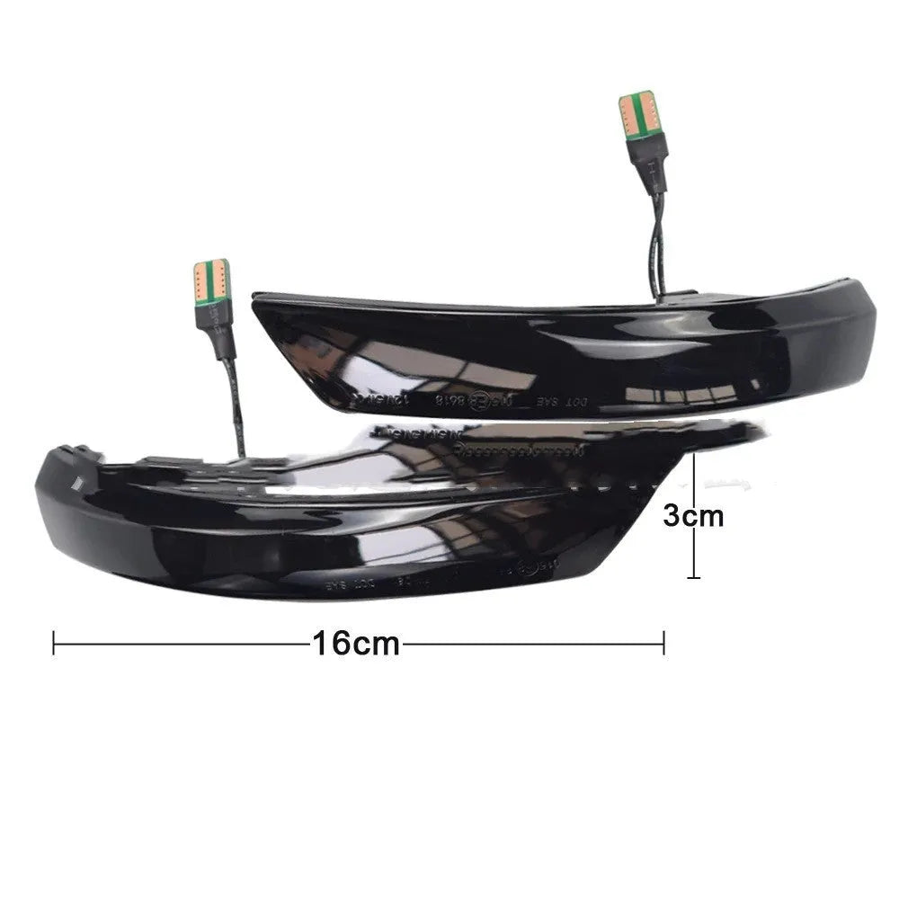 Ford Focus rearview mirror waterfall light in blue and yellow two-tone colours for 2008-2018 models