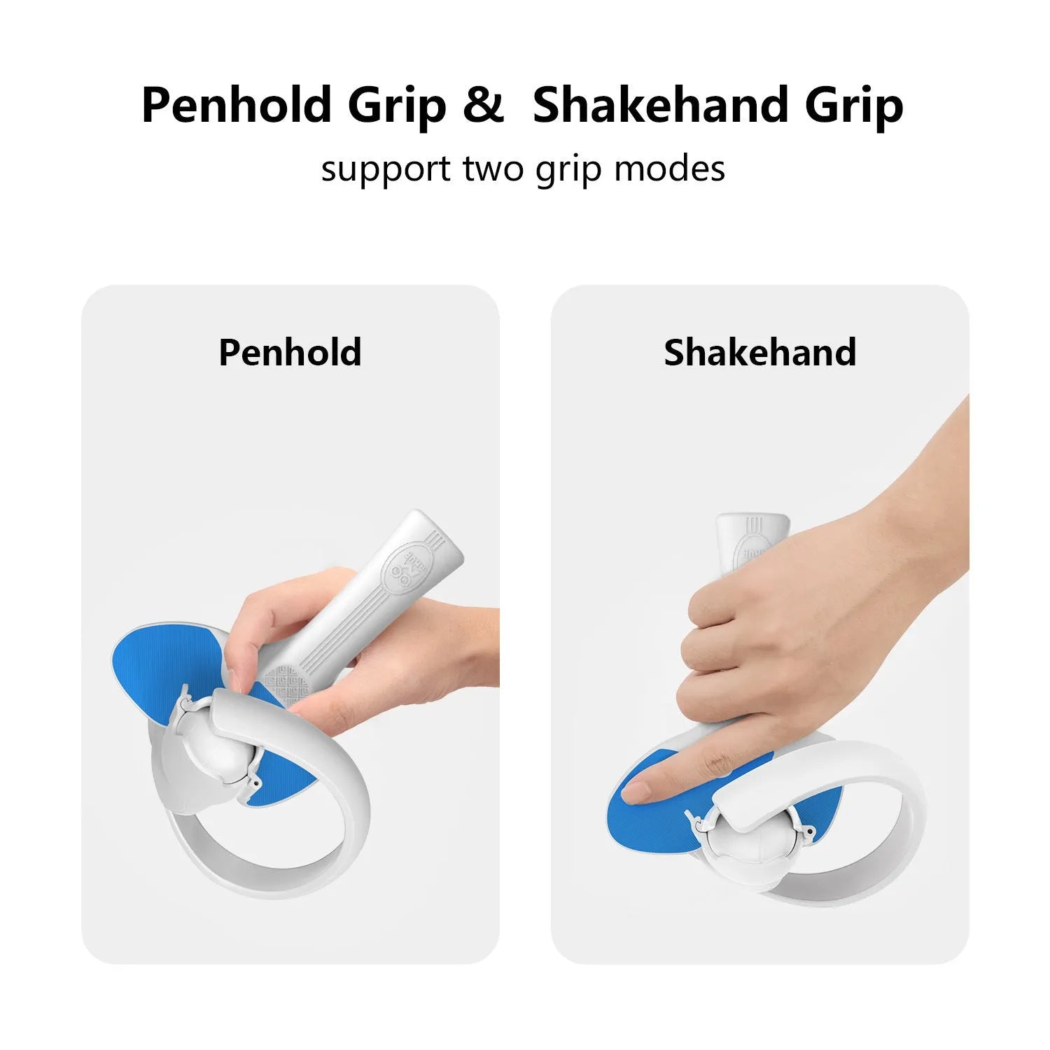 Red and blue silicone hand grip accessory for Pico 4 VR controller on a grey background.