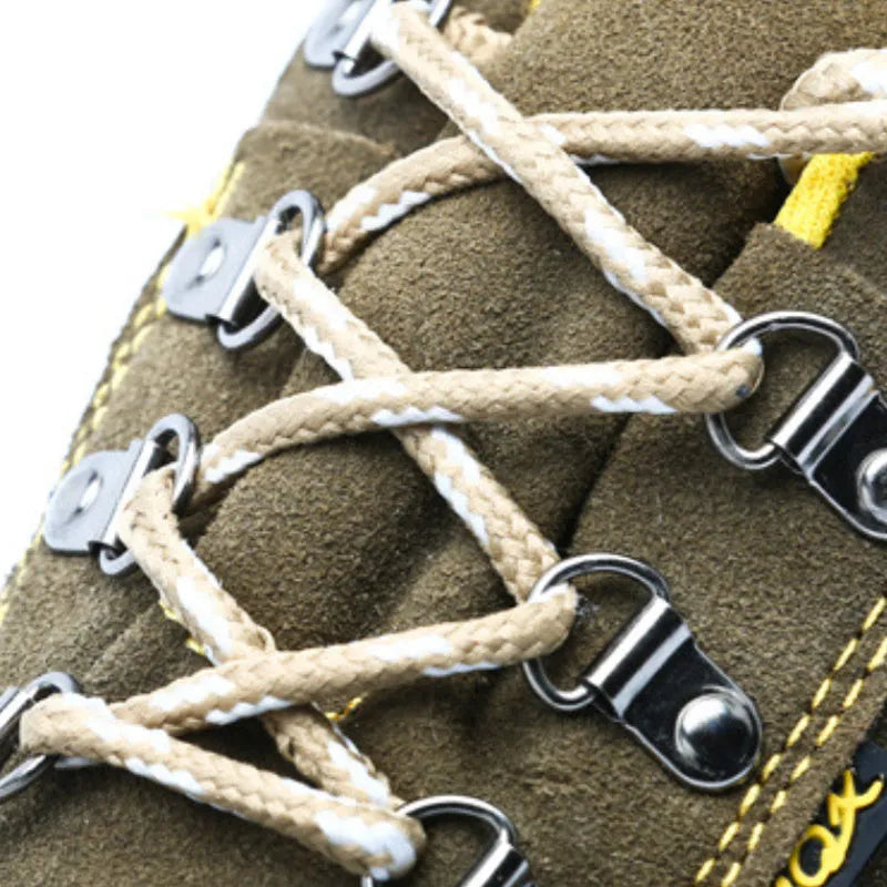 Bronze leather safety shoes with steel toe cap and non-slip sole design
