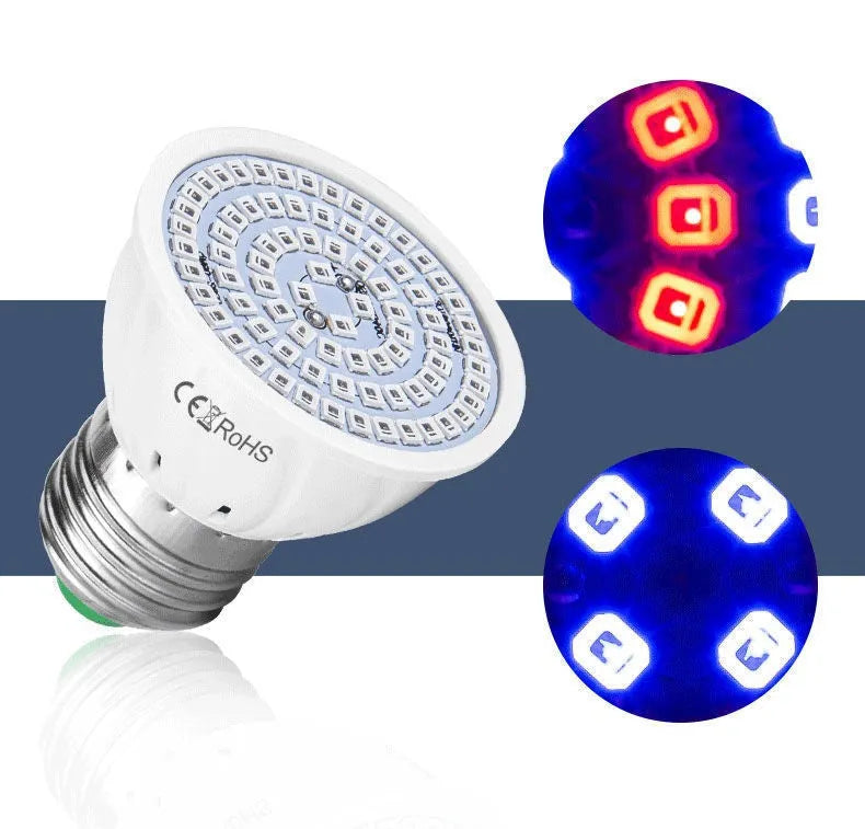 White LED plant growth fill light with 80 beads for indoor potted plants