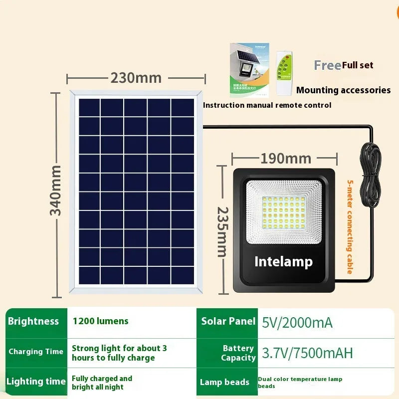 White waterproof solar LED garden light mounted on a stake for outdoor use.